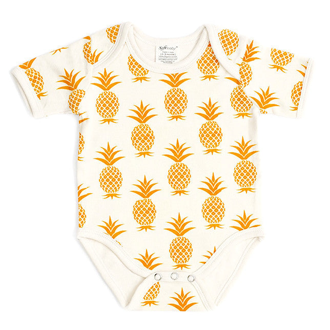 Pineapple - Short Sleeves Onesie - 100% Organic Cotton