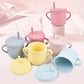 Baby Soft Silicone Bowl /Plate/Cup /Bibs /Spoon/ Fork Sets