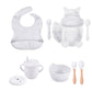 Baby Soft Silicone Bowl /Plate/Cup /Bibs /Spoon/ Fork Sets