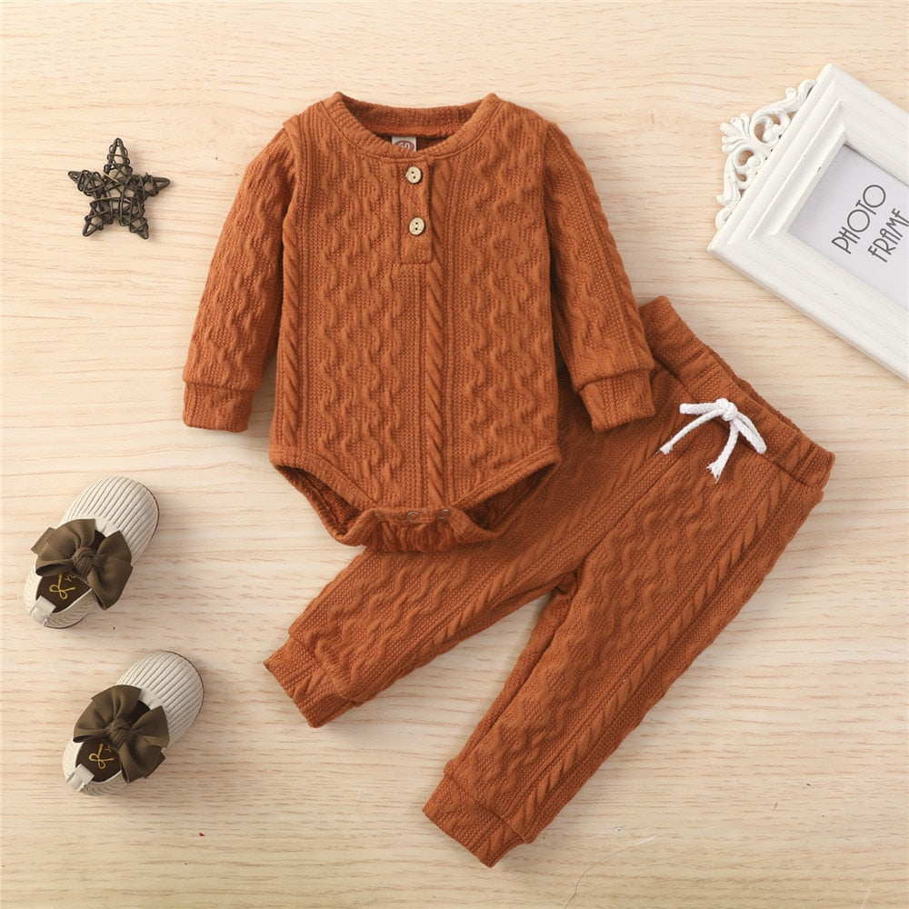 Autumn/Winter Cable Knit 2Pc Suit