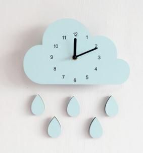 Nordic Style Nursery Clock Wooden Cloud Clock