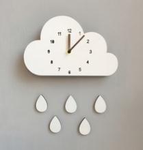 Nordic Style Nursery Clock Wooden Cloud Clock