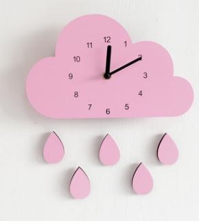 Nordic Style Nursery Clock Wooden Cloud Clock