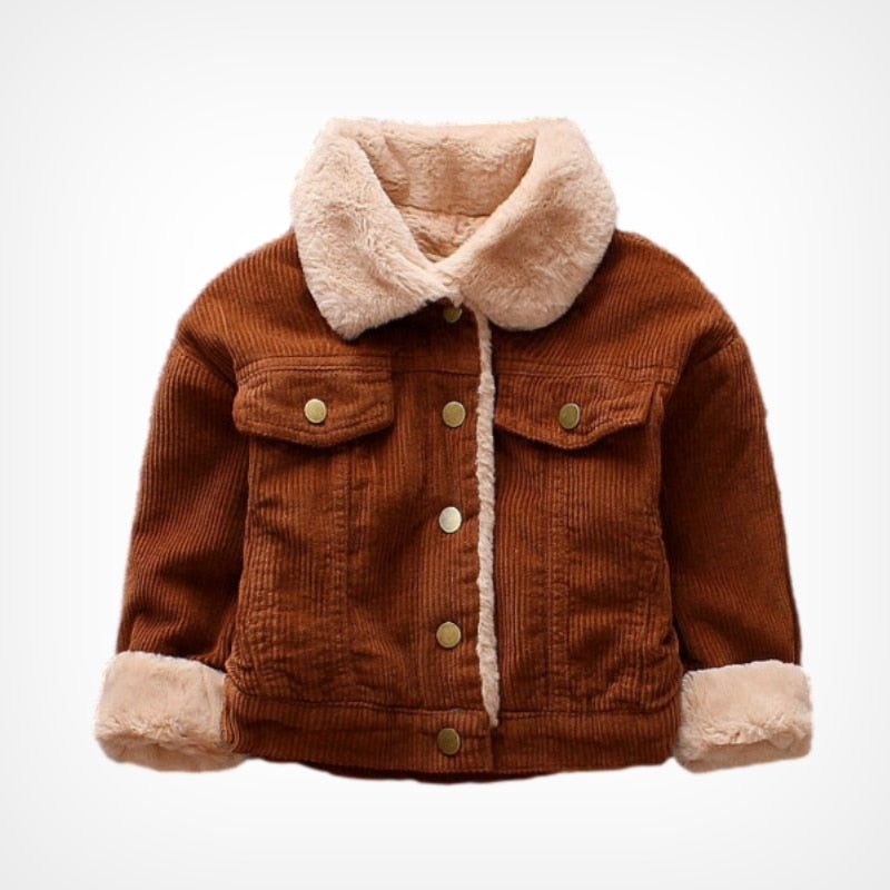 Corduroy Faux Fur Lined Jacket