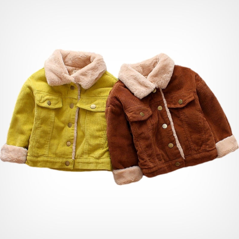 Corduroy Faux Fur Lined Jacket