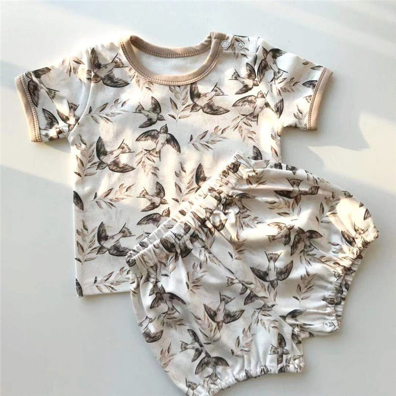 Baby Printed 2Pcs T-shirt/Shorts Set