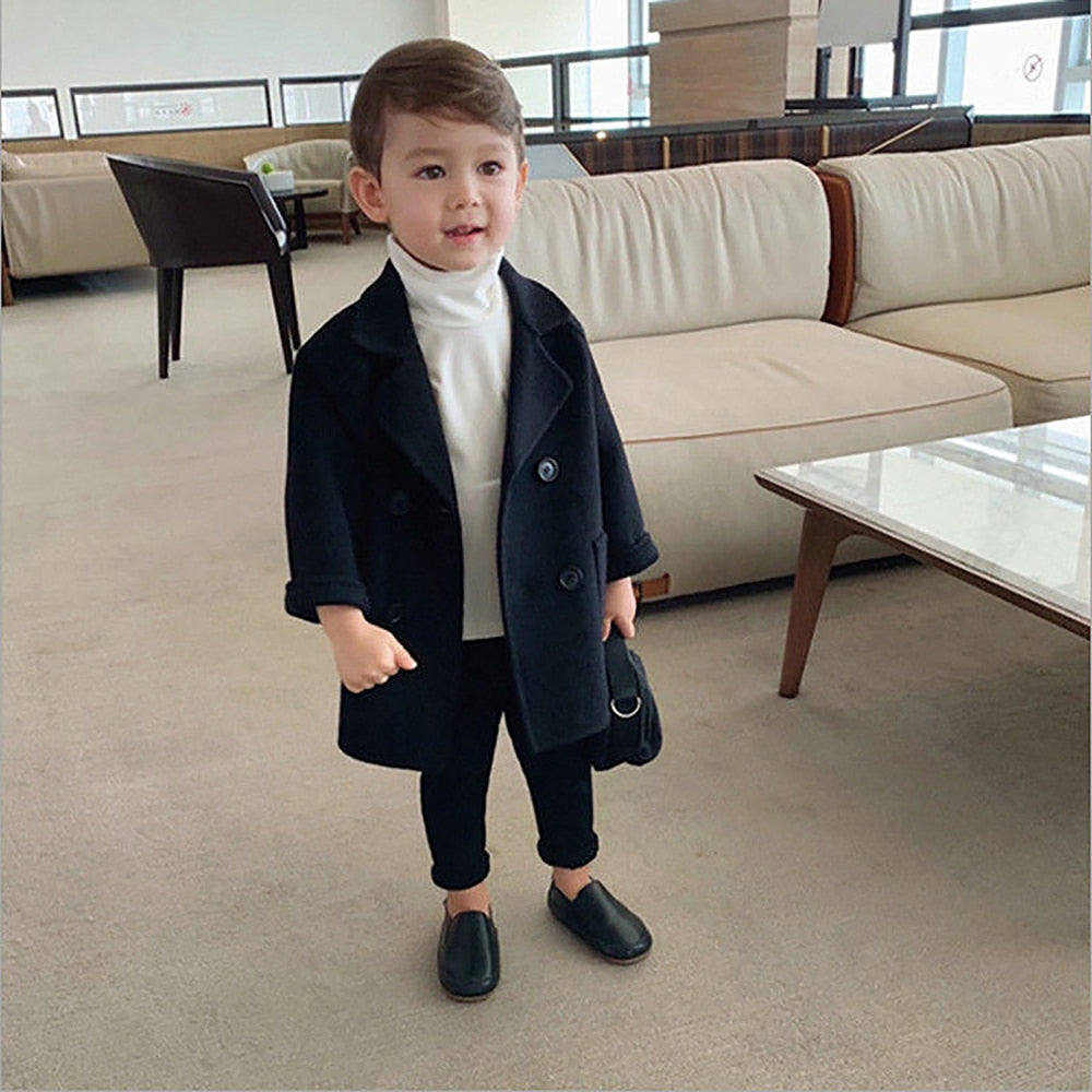 Toddler Woolen Trench Coat