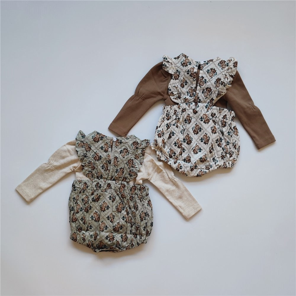 Baby Cotton Floral Romper or LS Top