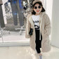 Children Hooded Long Shearling Coat