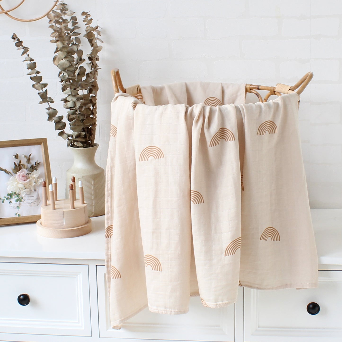 Printed Organic Bamboo Cotton Muslin Swaddle