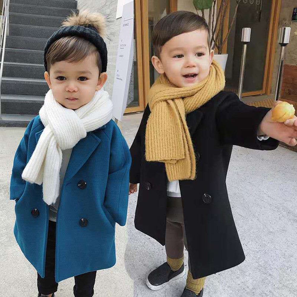 Toddler Woolen Trench Coat