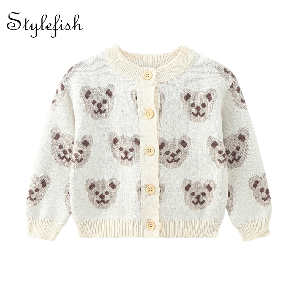 Cardigan Baby Bear Jacquard Knitted Sweater