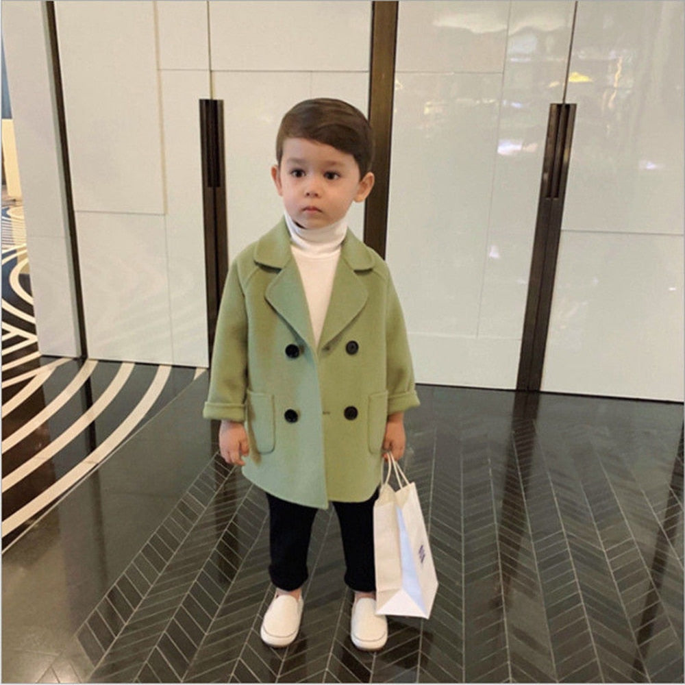 Toddler Woolen Trench Coat