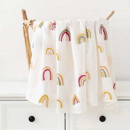 Printed Organic Bamboo Cotton Muslin Swaddle