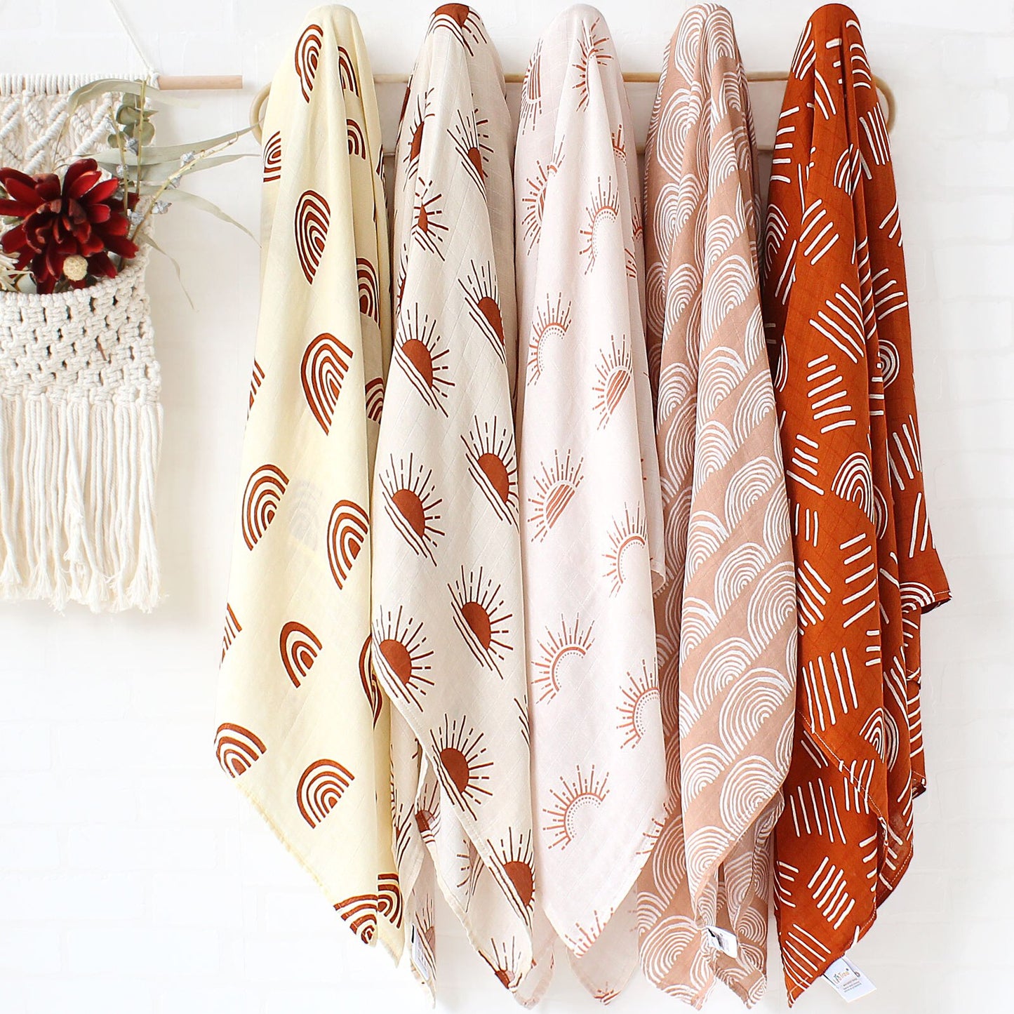 Printed Organic Bamboo Cotton Muslin Swaddle