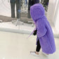 Children Hooded Long Shearling Coat