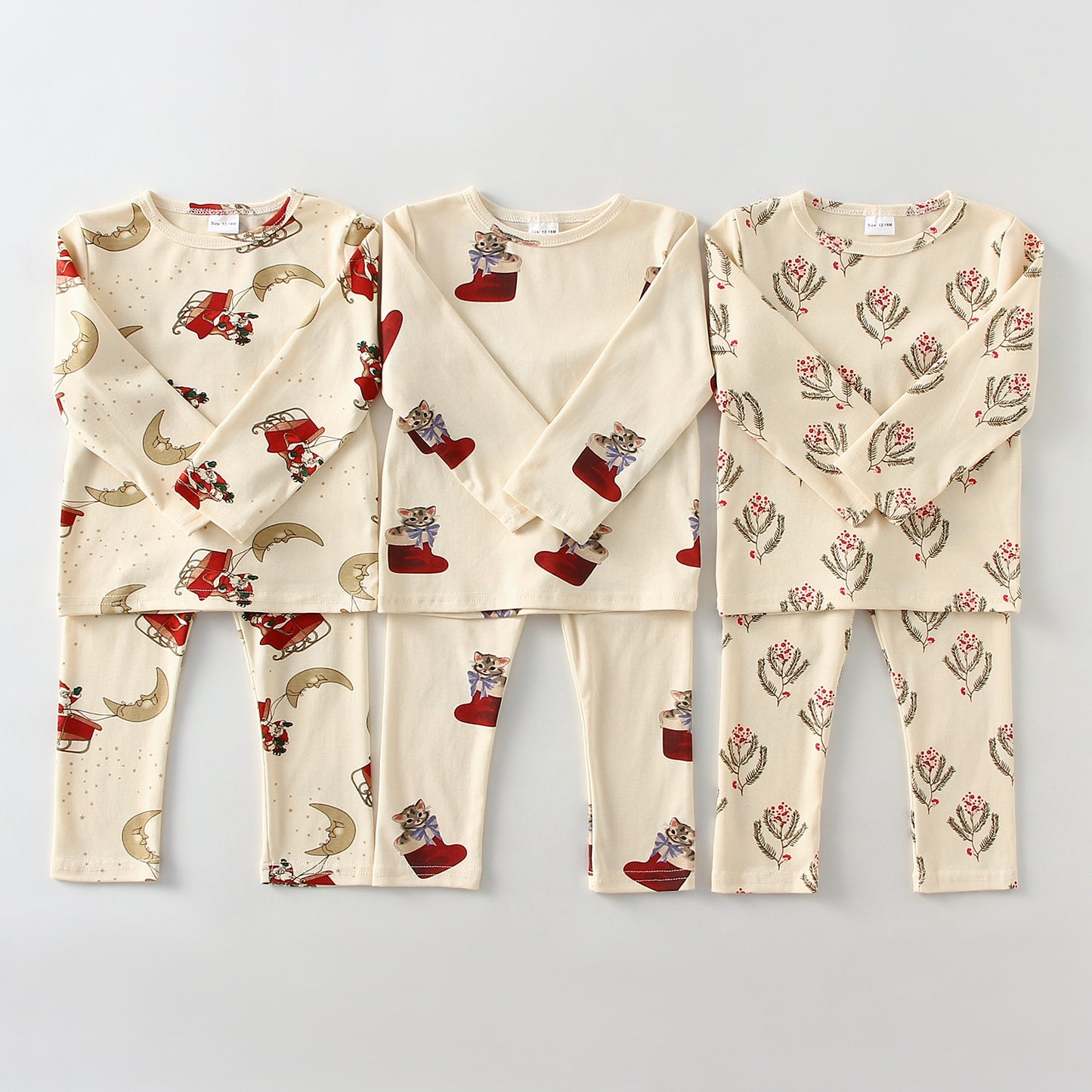 Children Neutral Color Pajamas Set