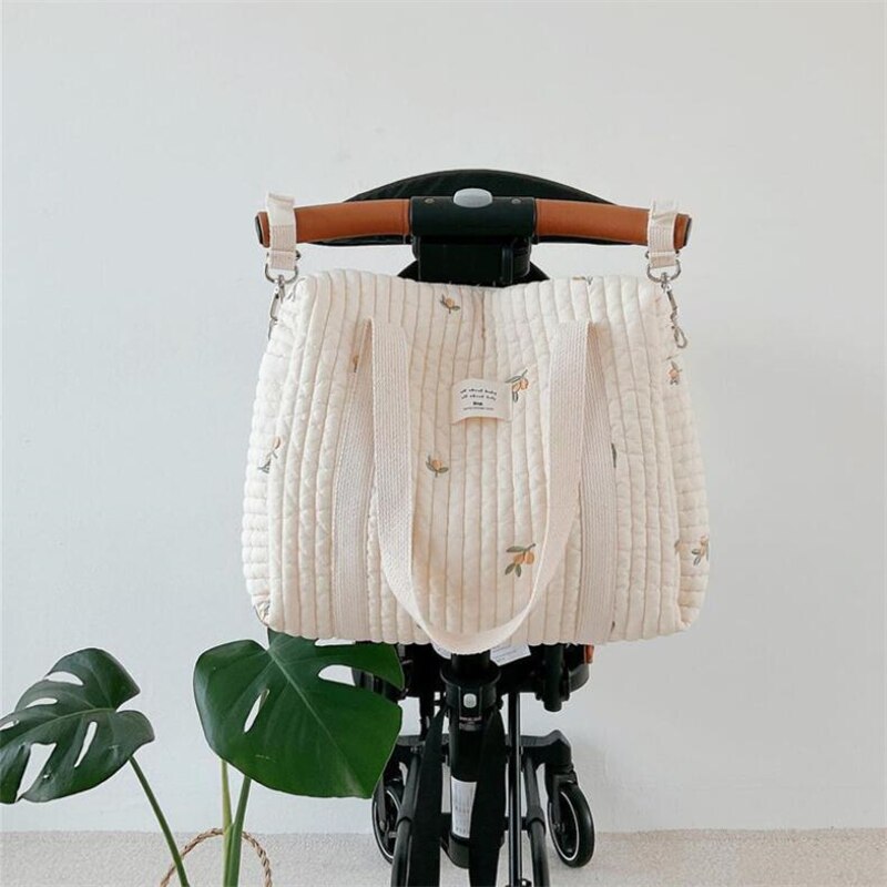 Zipper Embroidered Mommy Bag