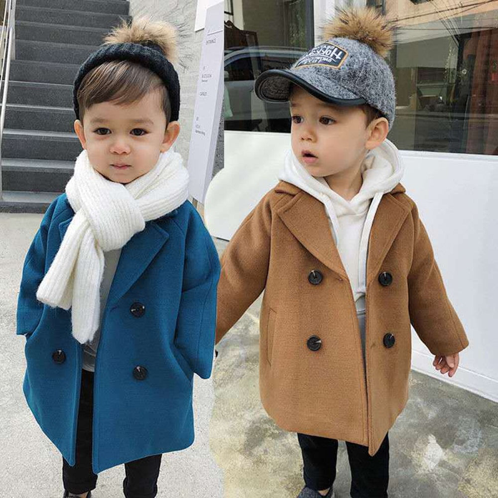 Toddler Woolen Trench Coat