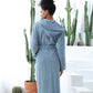 Women's Hooded Turkish Cotton Terry Cloth Robe